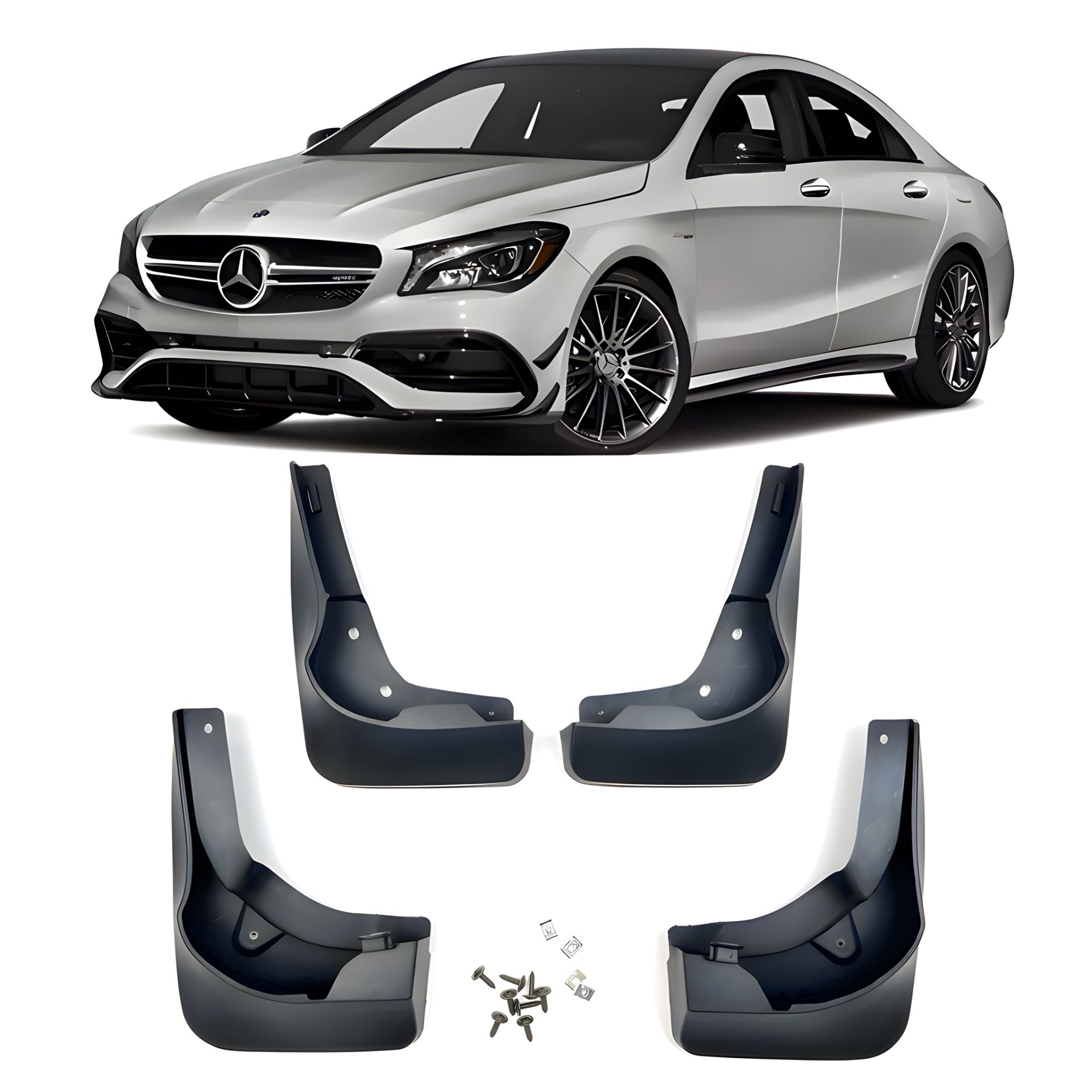 Бризковики для AMG Mercedes-Benz CLA class C117 2013-2018, комплект 4шт.