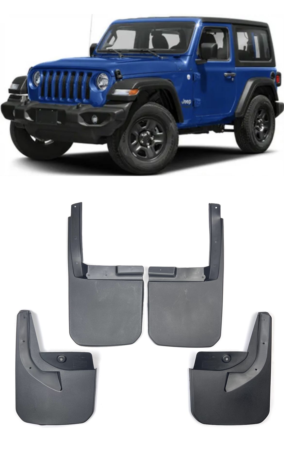 Бризковики Jeep Wrangler 2018-, комплект 4шт.