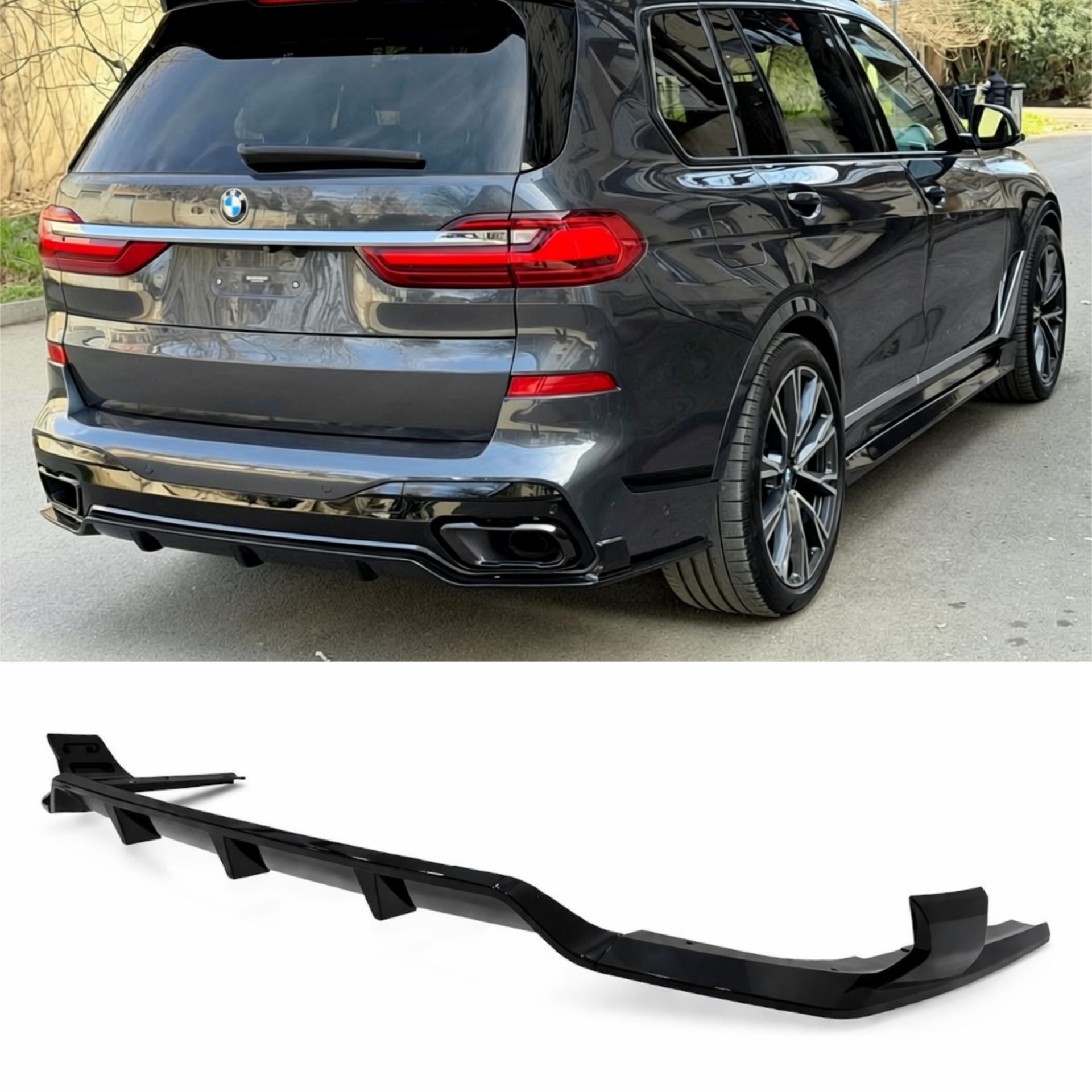 Дифузор накладка заднього бампера M Paket Paradigm для BMW X7 G07 2019+