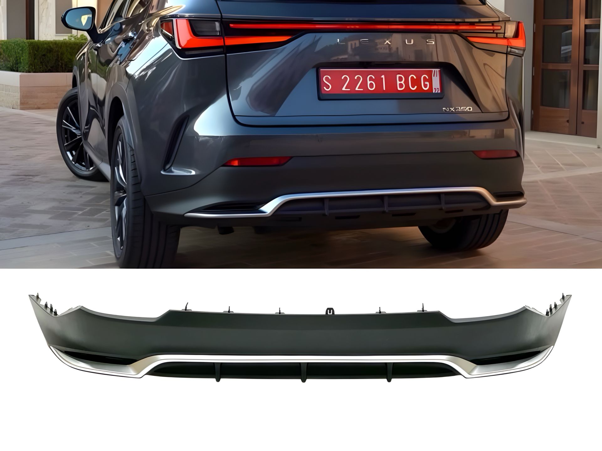 Спідниця заднього бампера F-Sport Lexus NX 2022+