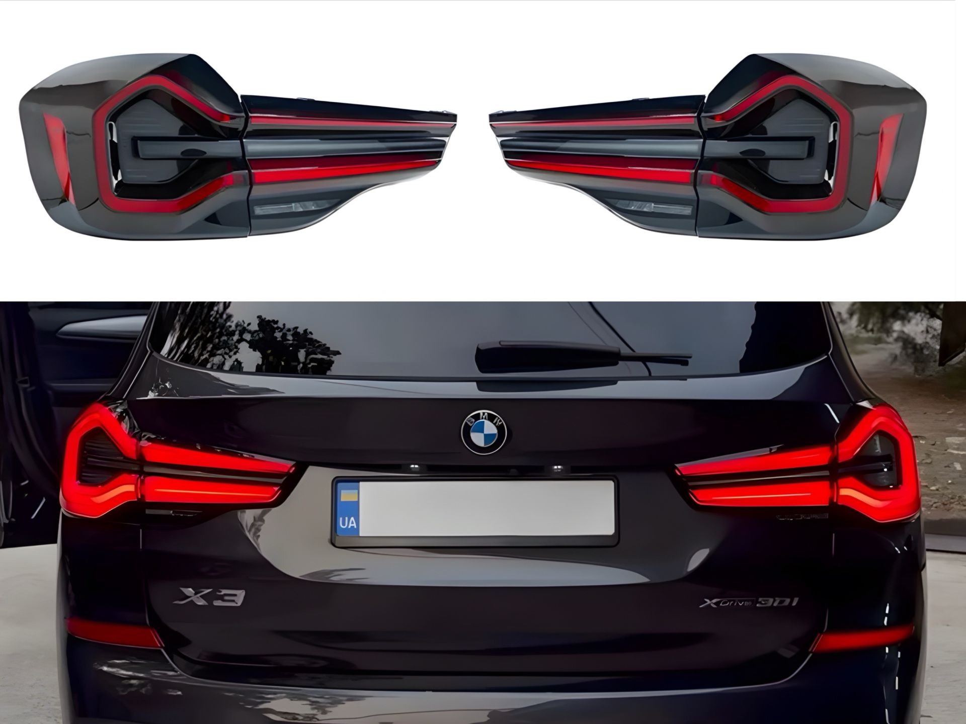 Задні LED ліхтарі LCI 2022+ рестайлінг замість дорестайлінговых BMW X3 G01 G08 2018-2021 4шт.