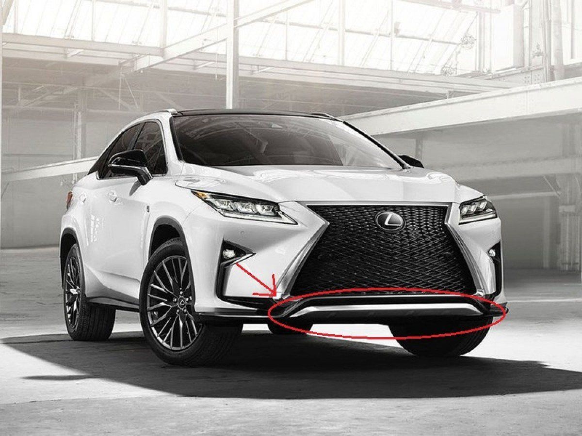 Хром переднего бампера F-Sport Lexus RX 2015-2019 5312248080 глянцевый хром