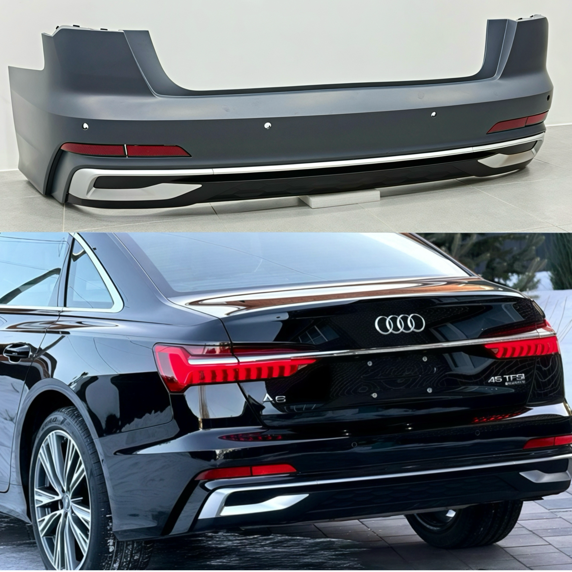 Бампер задній у зборі S-Line CHROME 2022+ для Audi A6 C8 2018+