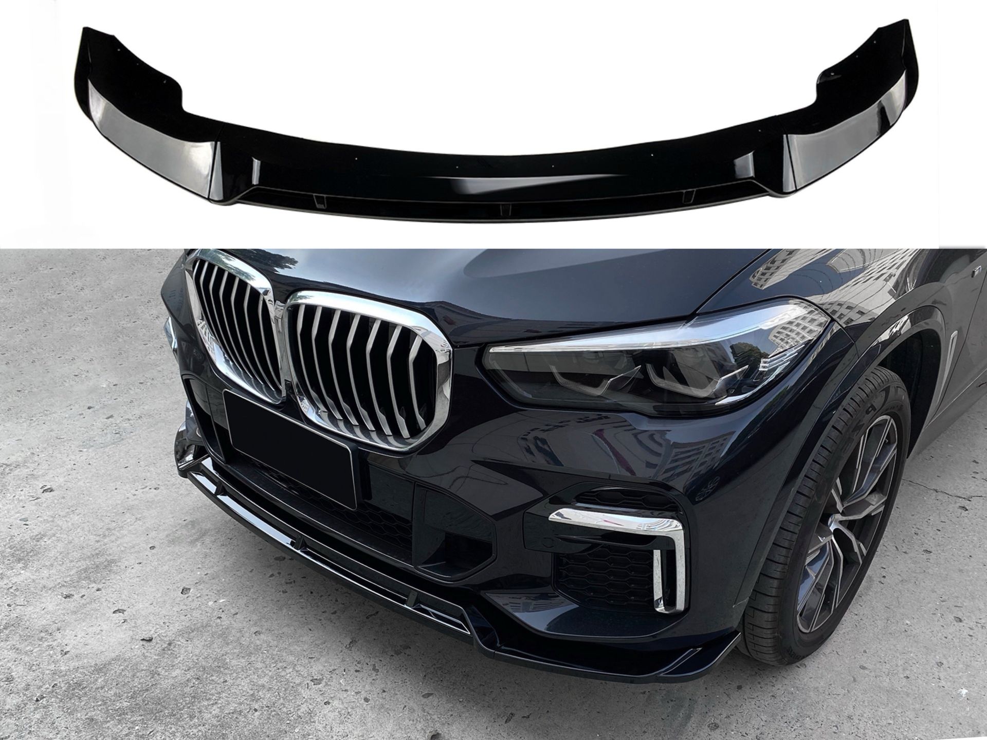 Спідниця переднього бампера M-Perfomance для BMW X5 G05 2019-2022 ABS пластик, чорний глянець