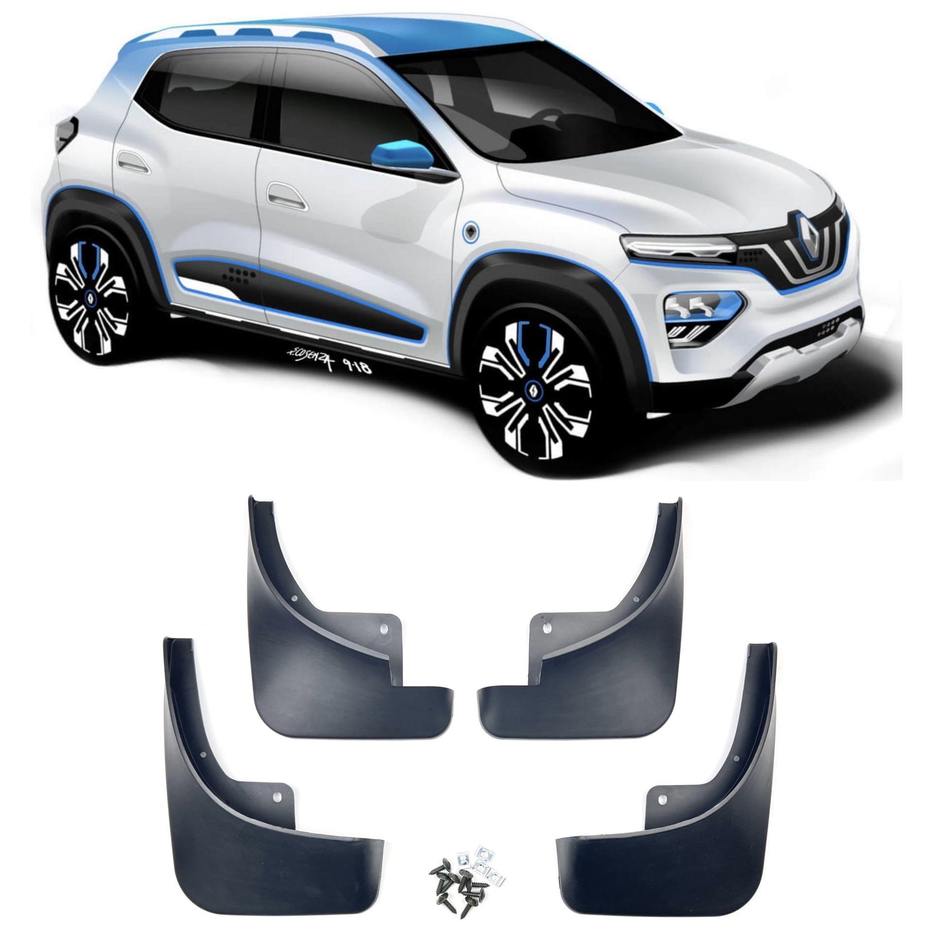 Бризковики Renault City K-ZE 2019-, комплект 4шт.