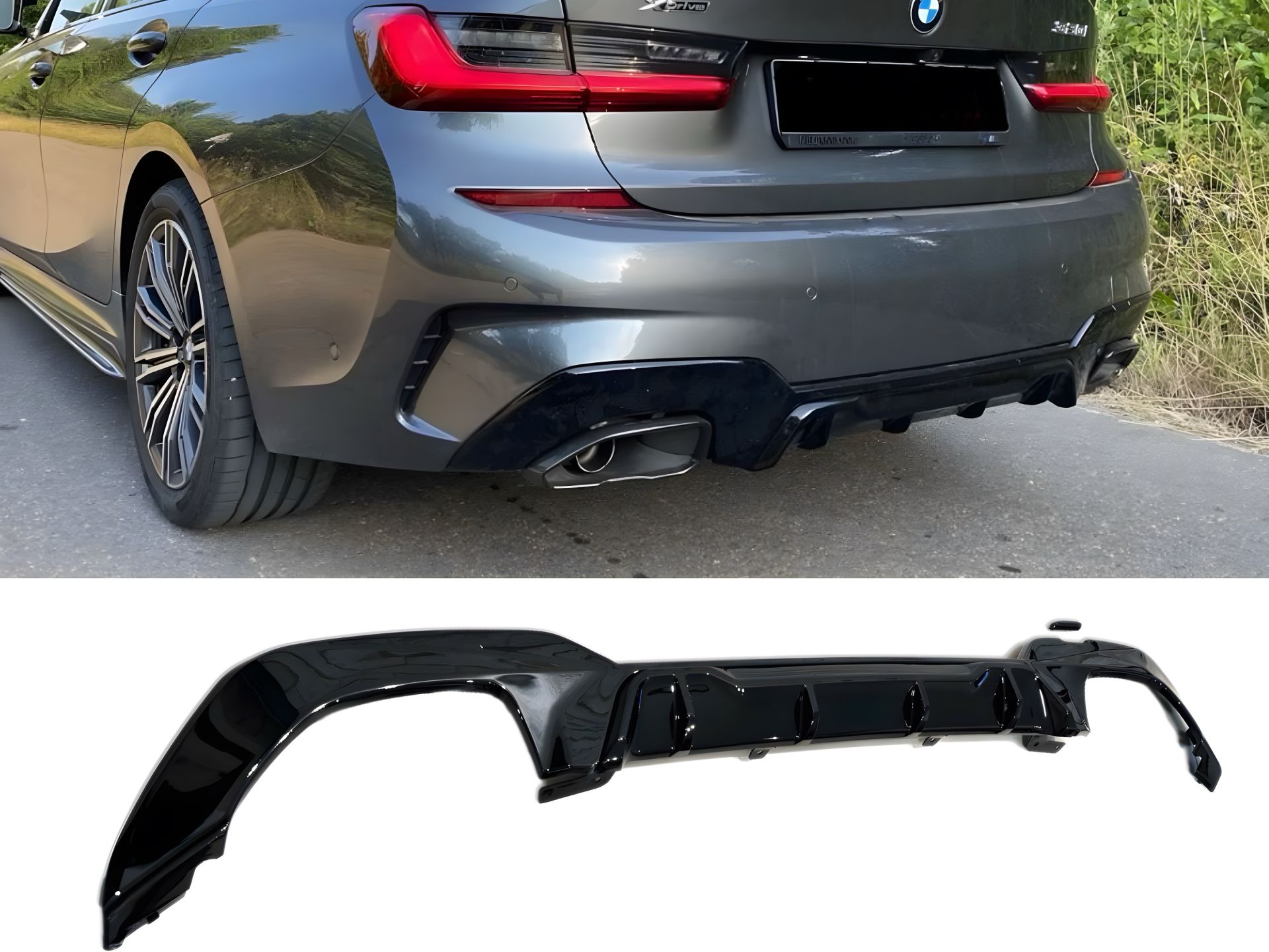 Дифузор накладка заднього бампера Competition BMW 3 series G20 2018-2022