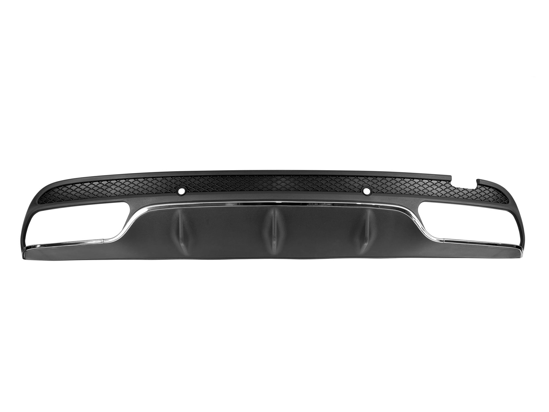 Накладка заднього бампера чорна з хромом AMG C63 (дифузор) Mercedes C-Class W205 2015-2021