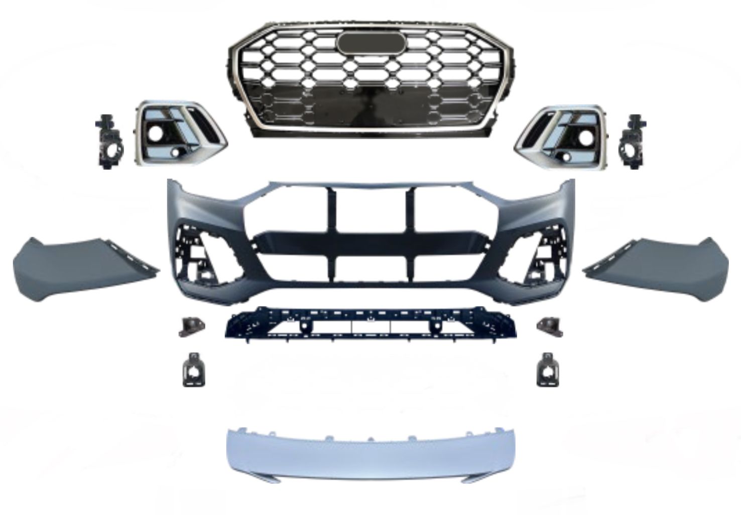 Бампер передній у зборі S-Line CHROME для Audi Q5 2021-2024